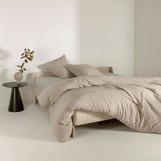 Bettwäsche aus Musselin - sanft, atmungsaktiv & pflegeleicht (beige)