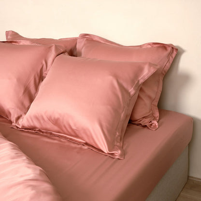 Spannbettlaken TENCEL™ Satin - atmungsaktiv & seidig weich  (Terra Pink)