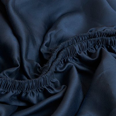 Spannbettlaken TENCEL™ Satin - atmungsaktiv & seidig weich (Dunkelblau)