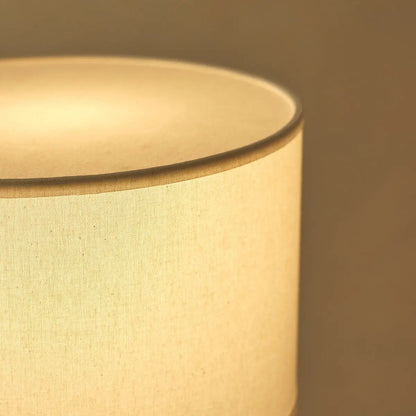 Travertin Lampe mit Baumwollschirm (beige)