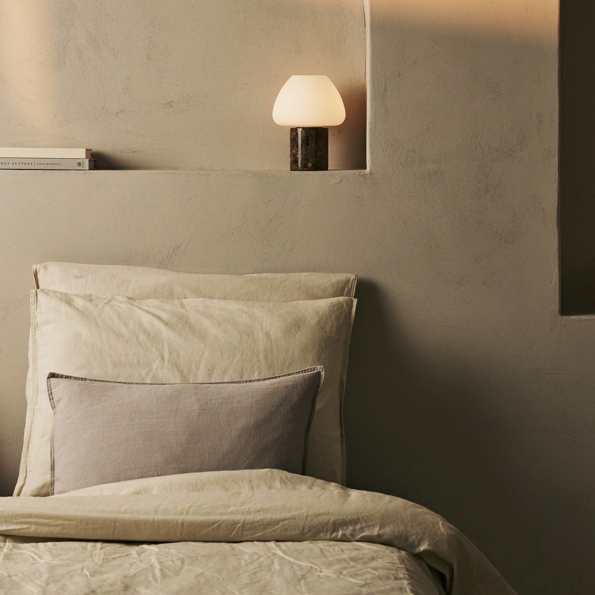 Wiederaufladbare Marmor Lampe   Dimmfunktion weiß braun SONVELIA