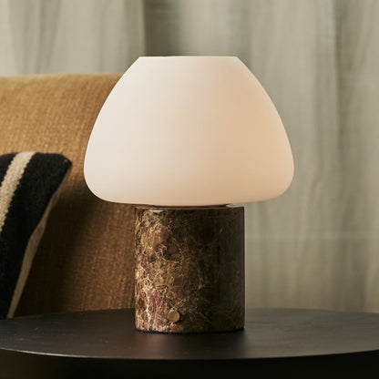 Wiederaufladbare Marmor Lampe   Dimmfunktion weiß braun SONVELIA