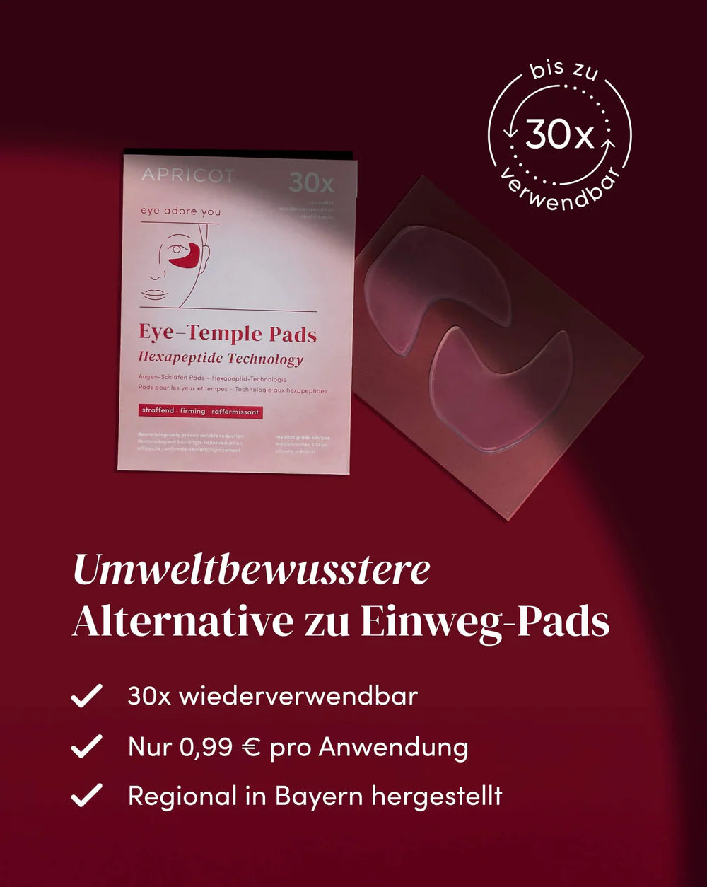 Wiederverwendbare_APRICOT_Augen_Schaefen_Pads_Hexapeptide_Technology_SONVELIA