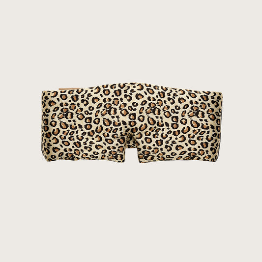 Schlafmaske aus 100% Seide für tiefen Schlaf | Leopard (Nachtmaske, Stirnband)