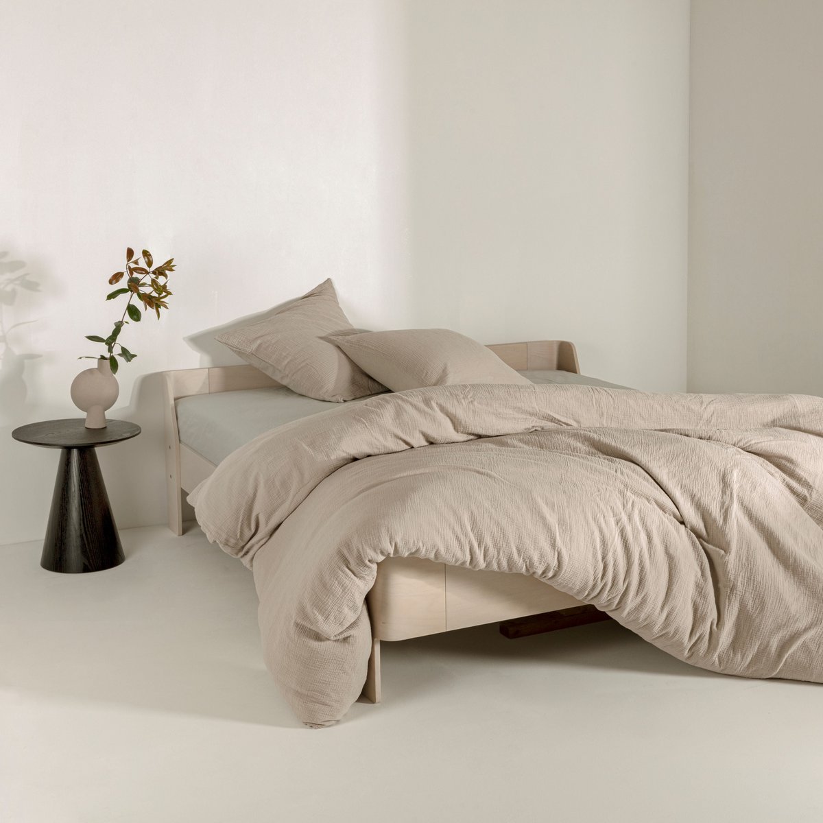 Bettwäsche aus Musselin - sanft, atmungsaktiv & pflegeleicht  (beige)
